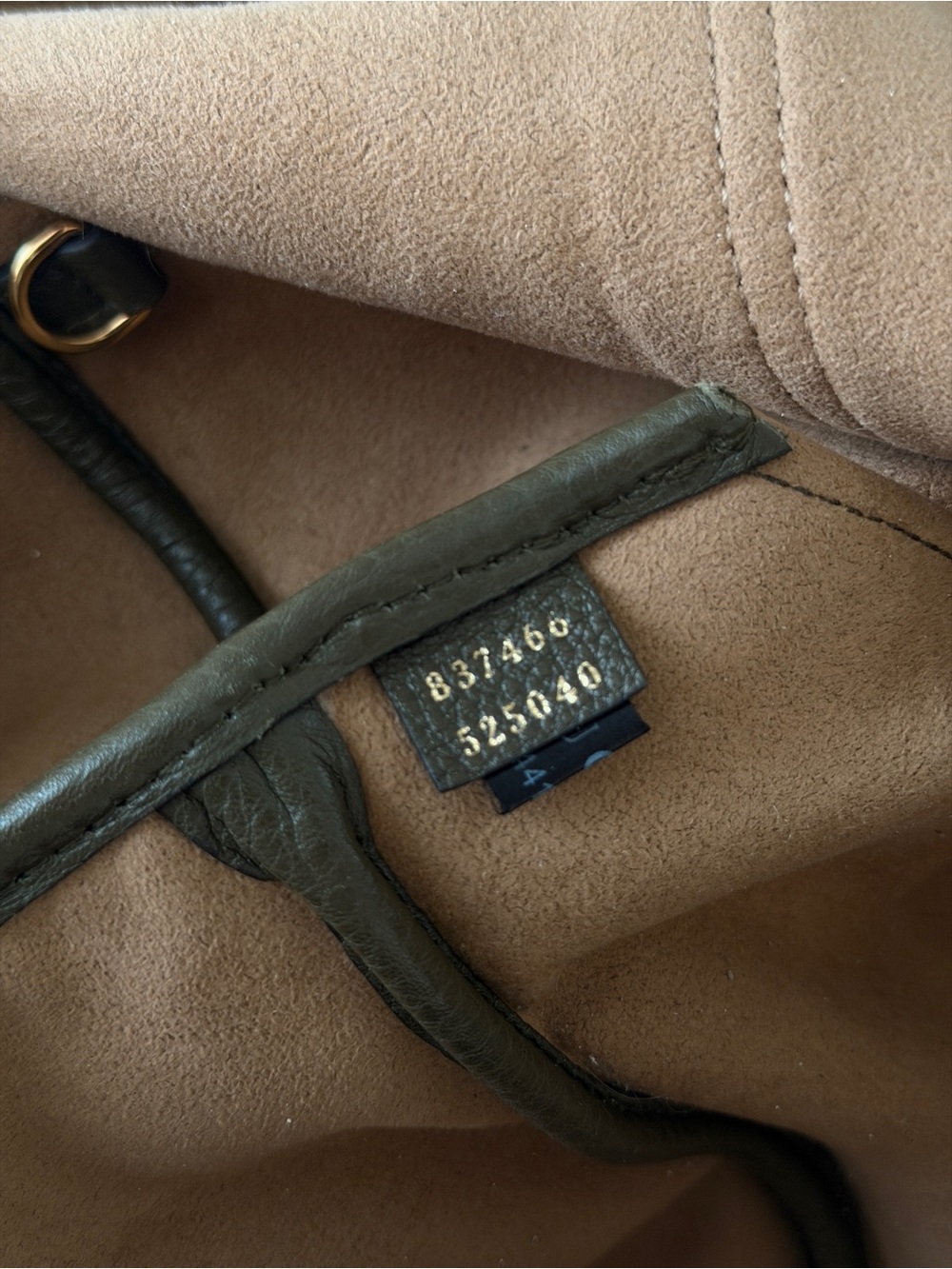 Gucci Dark Olive Leather Shoulder Bag with Gold Hardware - Picture 5 of 6